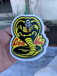 Image 3 of Cobra Kai hawk pin sticker set