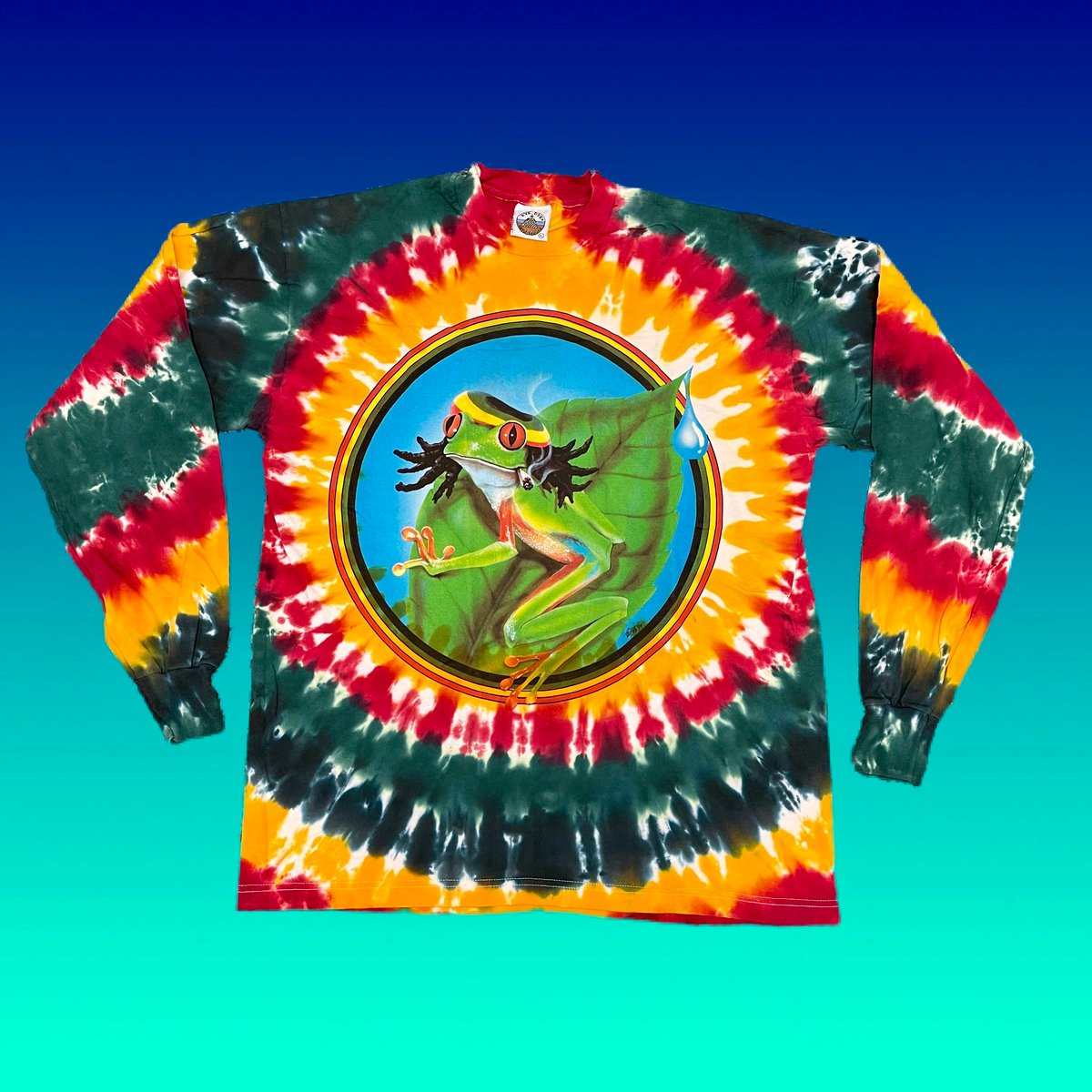 Original Vintage 1995 Eye Dye Rasta Tee by Richard Biffle! XL