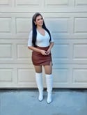 Snake Print Faux leather Mini Skirt 