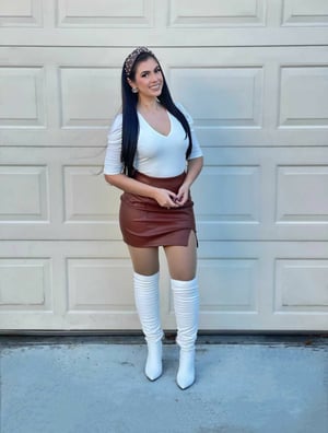 Image of Snake Print Faux leather Mini Skirt 