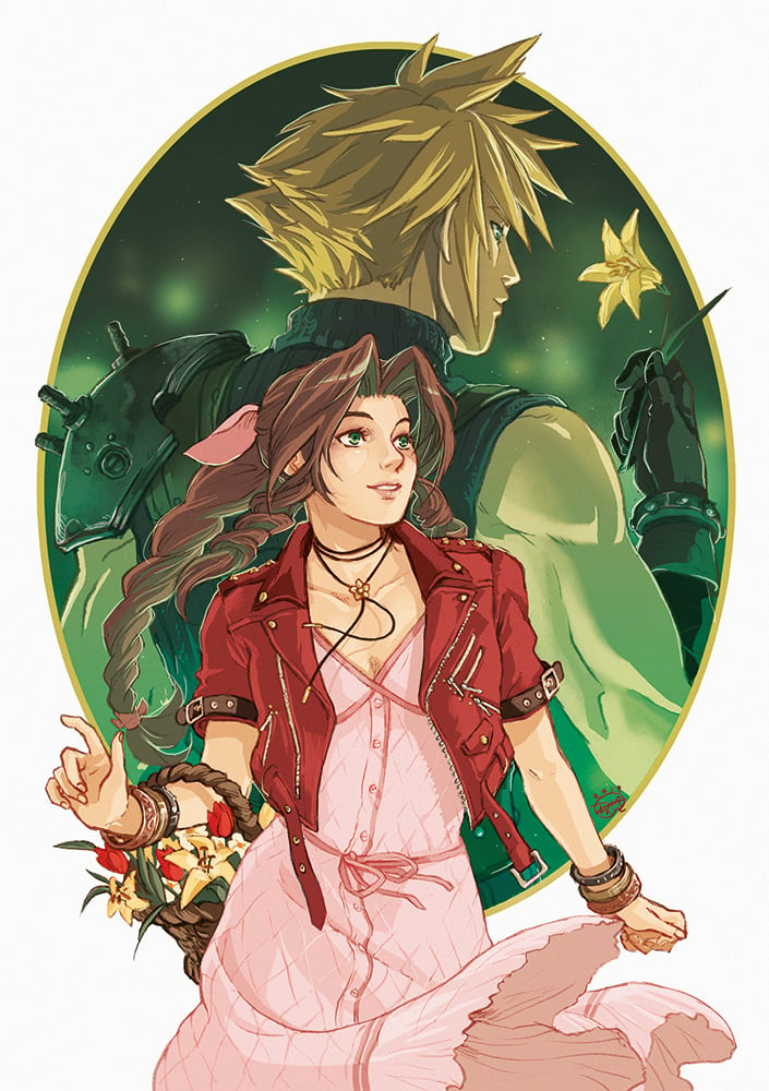 Image of FF7R- Aerith & Cloud - A5 Print