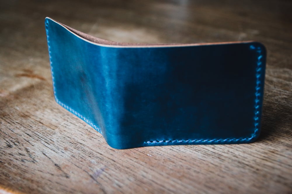 Image of Traditional Bifold in Horween Intense Blue Shell Cordovan