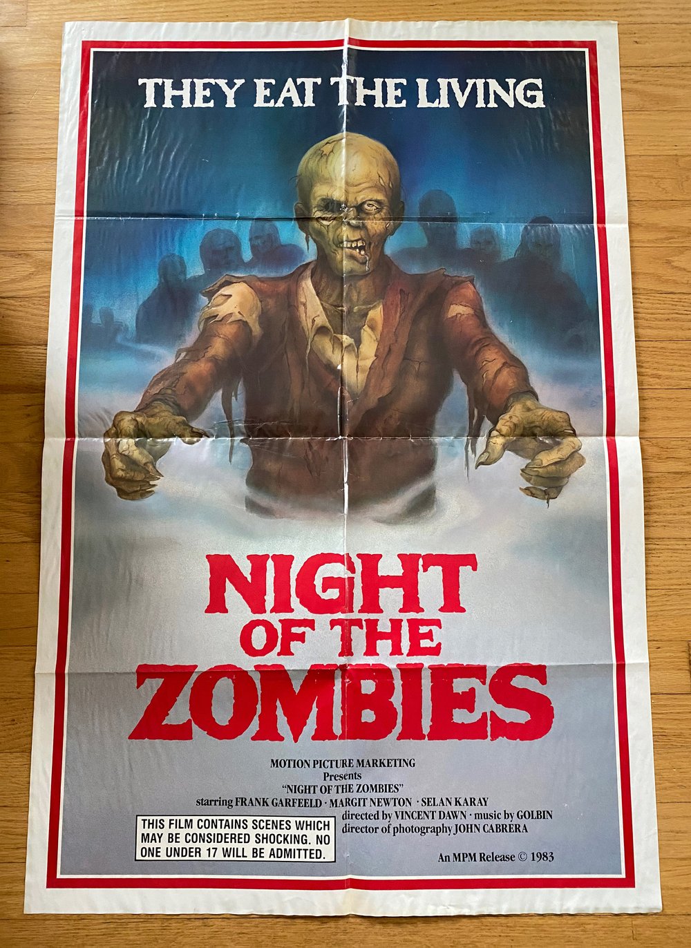 1983 NIGHT OF THE ZOMBIES Original U.S. One Sheet Movie Poster