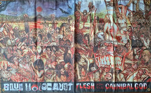 Image of Blue Holocaust - Flesh for the Cannibal God - Flag / Tapestry / Banner