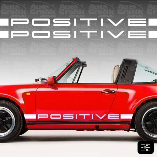 Image of POSITIVE HERITAGE TYPE SIDE SCRIPT DECAL SET - YOUR CUSTOM TEXT