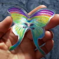 Image of holographic sticker: psEYEchedelic rainbow butterfly