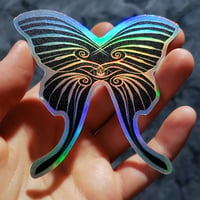 Image of holographic sticker: psEYEchedelic noir butterfly