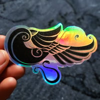 Image of holographic sticker: golden ratio inspired bird motif