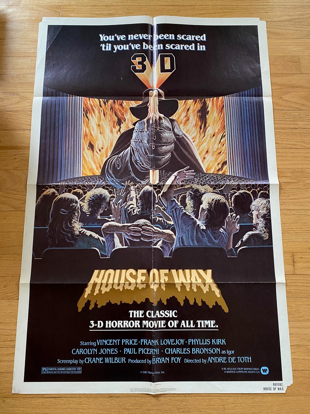 1953 HOUSE OF WAX Original 1981 Re Release U.S. One Sheet Movie Poster