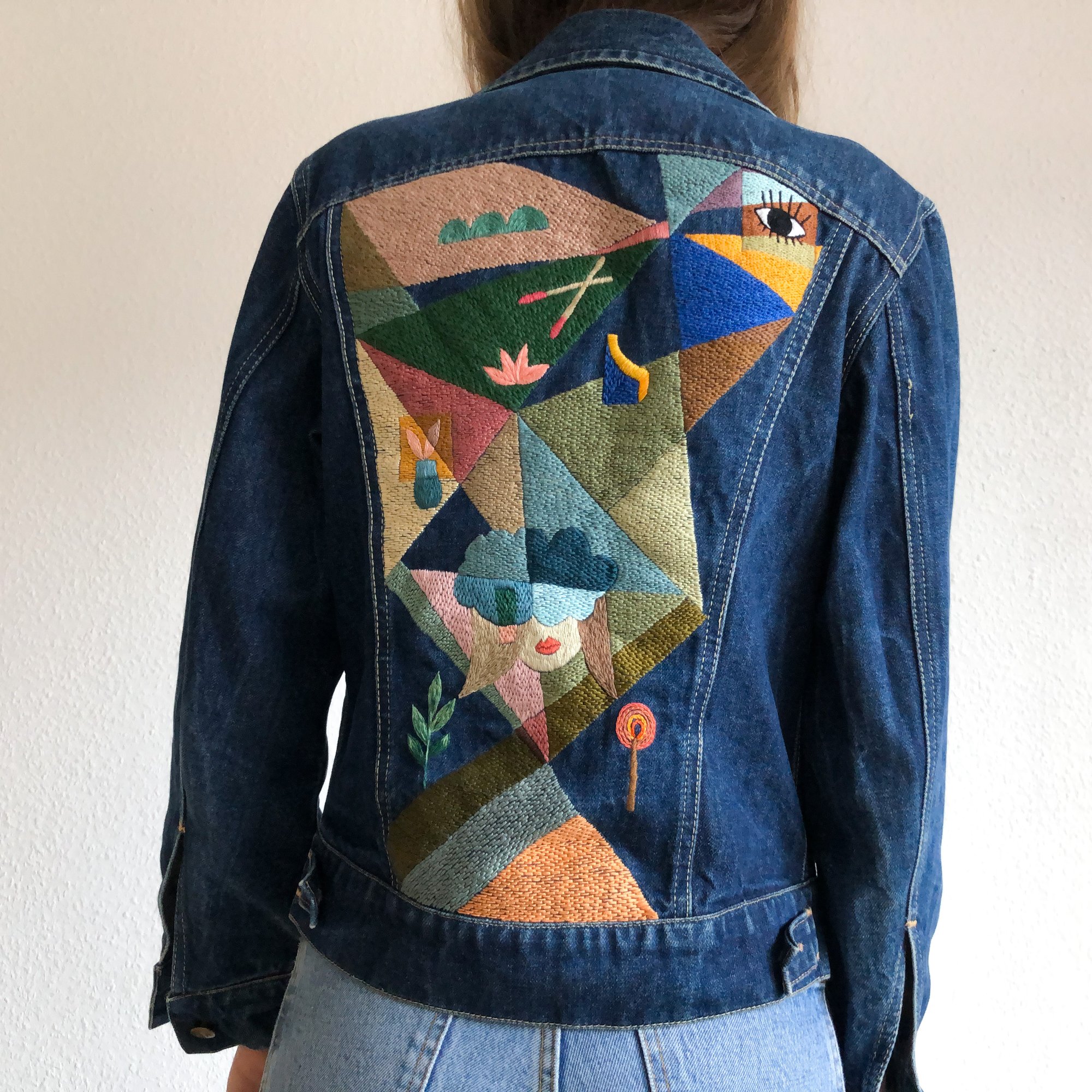 We break too easily, 100+ hours of hand embroidery on a vintage denim ...