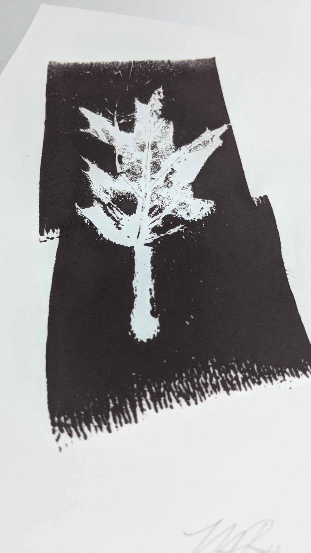 "Renew" - Our original Oak leaf block art print on recycled paper.