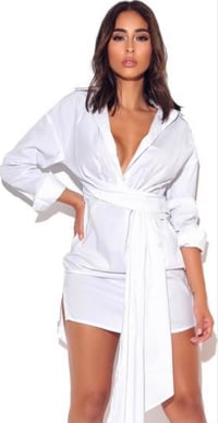 Image 1 of On my mind draping shirt dress