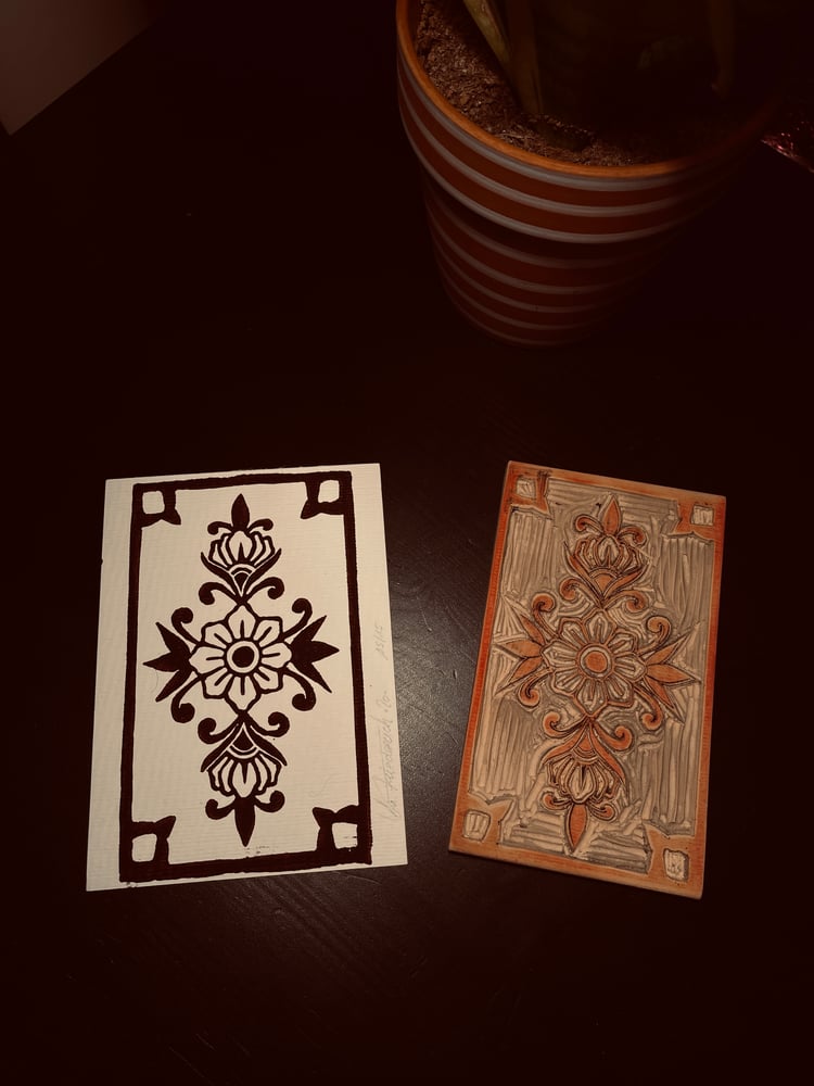 Image of Small Flower    Linocut Print 