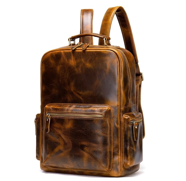 Image of Men Genuine Leather “SocietyCulture” Backpack 