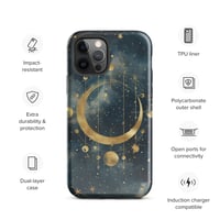 Image 12 of Blue and Gold Celestial Moons Design Tough Case for iPhone®