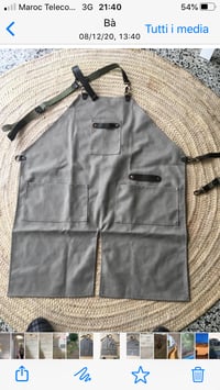 Image 2 of Wash Stone Canvas Apron Light Green