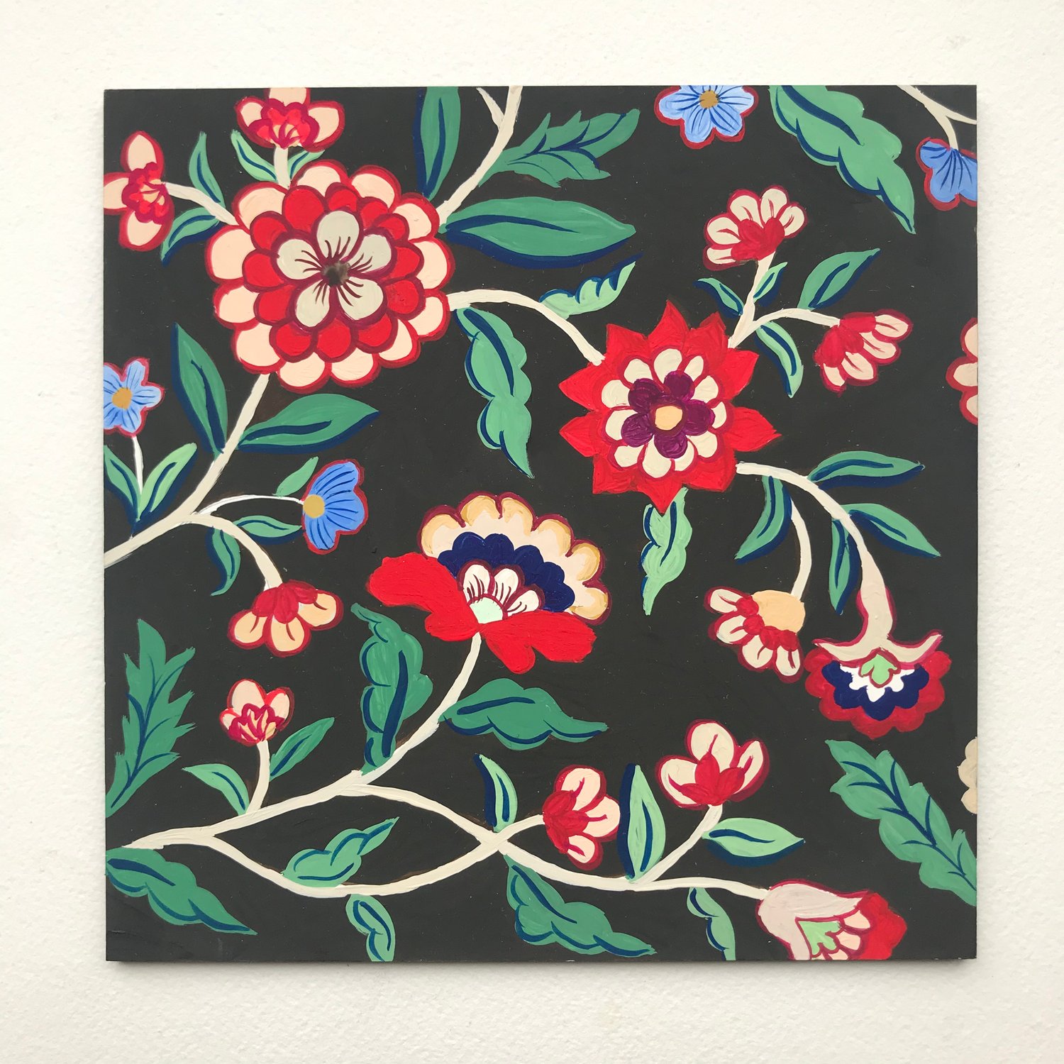 Image of Floral panel dark ground