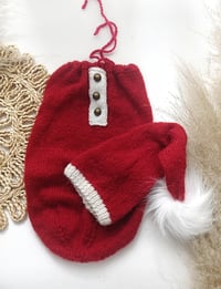 Image 1 of Newborn knitted set for photoshoots | red | winter | christmas