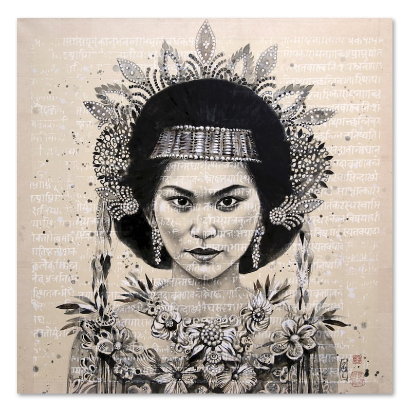 Image of Original drawing - "Toraja Princess" - 100x100 cm