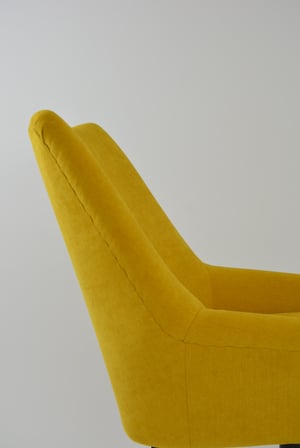 Image of Fauteuil coquille pivotante jaune