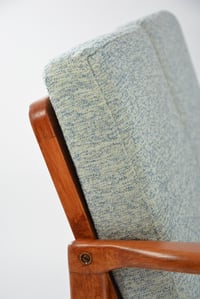 Image 3 of Banquette BZ bouclette bleu et ivoire