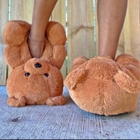 Image 1 of Extra Large Fluffy Bear Slippers 