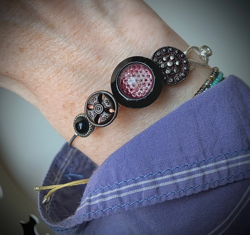 Image of "Voltage" Silver Button Bracelet