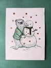 Baby Harp Seal & Snowman