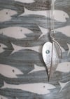 Silver Leaf Pendant with a Green Onyx Gemstone