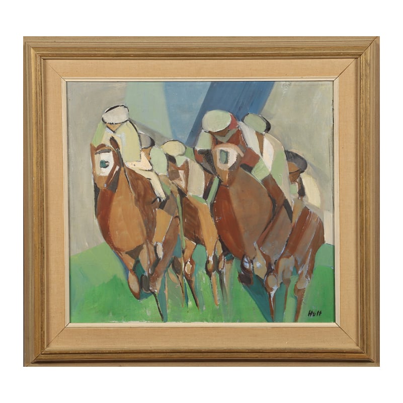 Image of Mid Century. Swedish Oil Painting, 'The Gallop' TORSTEN HULT 