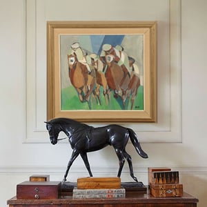 Image of Mid Century. Swedish Oil Painting, 'The Gallop' TORSTEN HULT
