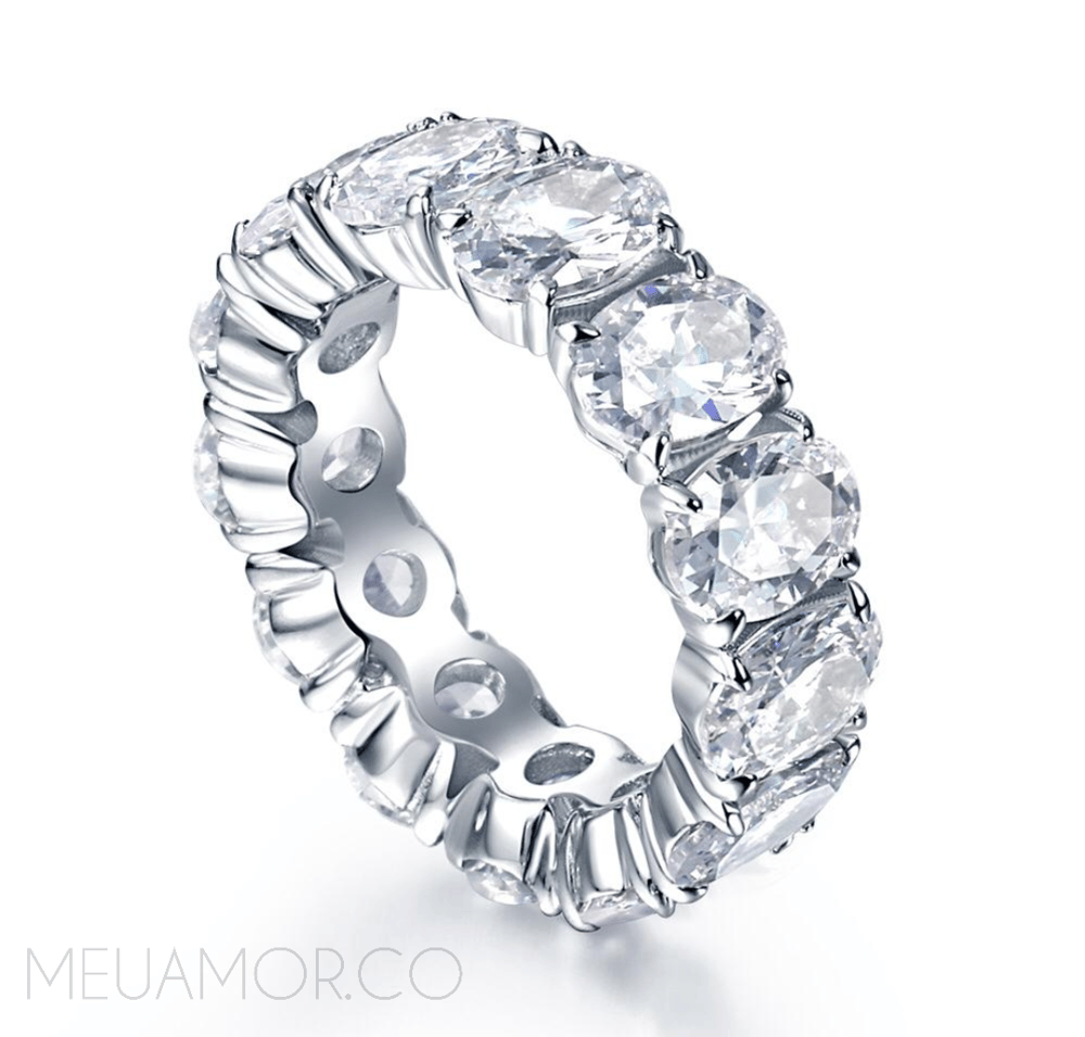 Image of Platinum Plated 'Crystal' Band