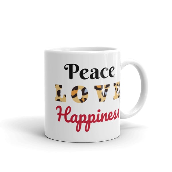 Image of Peace Love and Happiness in a cup!