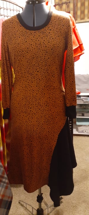 Image of Stretch dress with draped hem