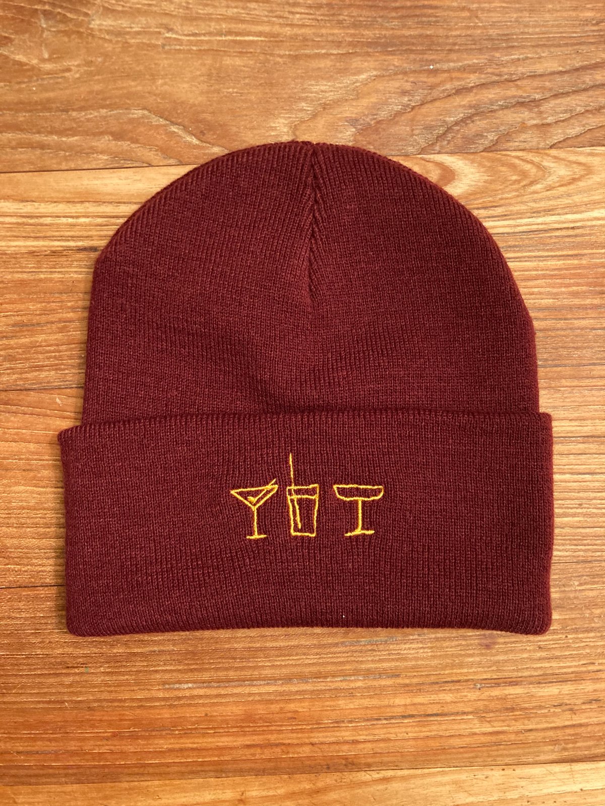 Image of 14 "All Drinks On Me!" Support Beanie bordeaux