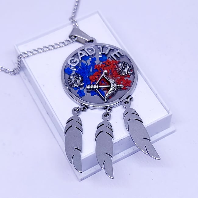 'GADITE' feather pendant chain | silver