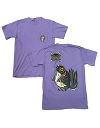 Image 1 of Goldfish and Frog Balloon pocket Tee - Violet