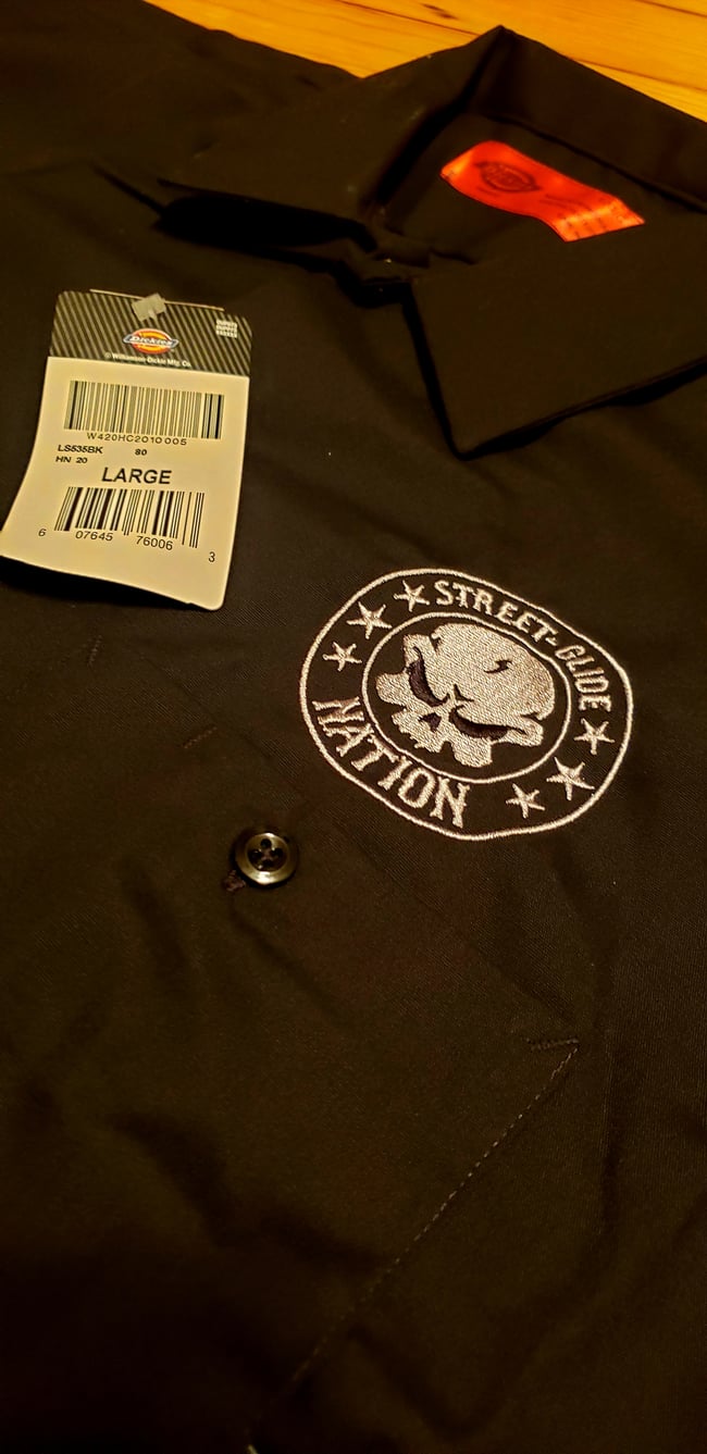 Street Glide Nation Embroidered Dickies Work Shirt
