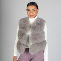 Image 1 of Luxury Grey Fur Gilet - WAS £170