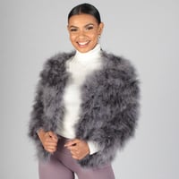 Image 1 of Lulu Turkey Feather Jacket - Grey WAS £65
