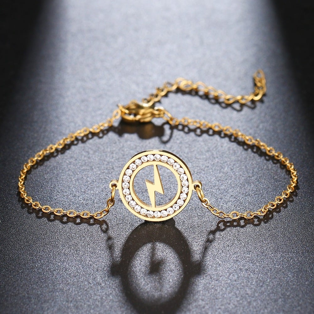 Lightning Bolt Pendant Bracelet (Stainless Steel)