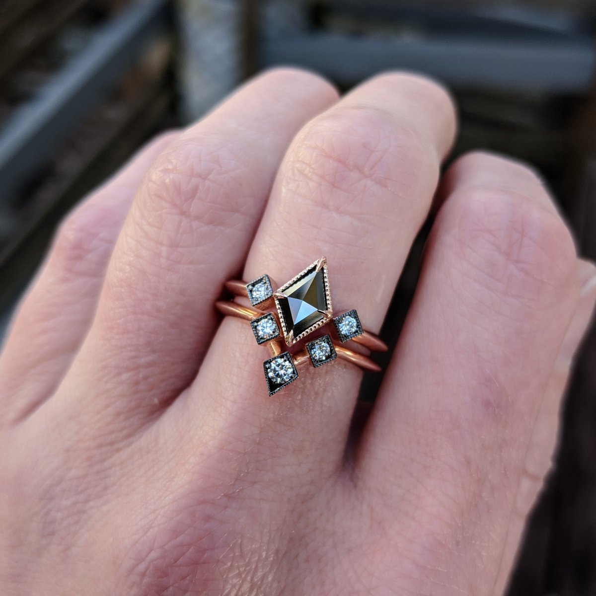 Image of Jade Rose Ring Set