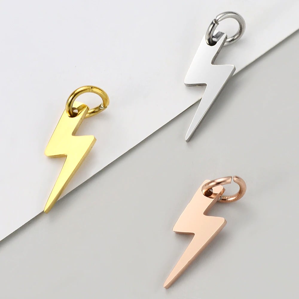 Mini Lightning Bolt Pendants (Set of 3)