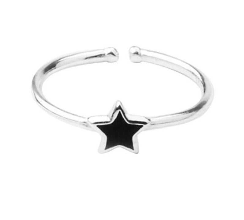 Tiny Blackstar Open Ring