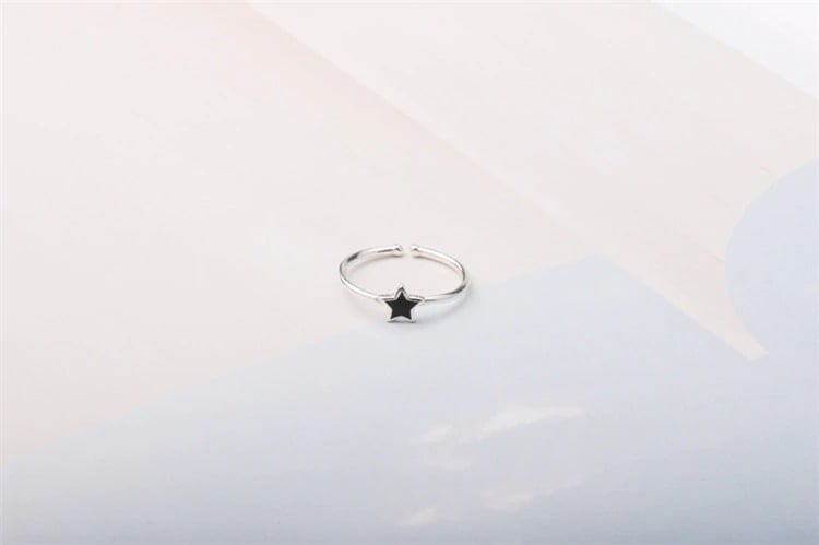 Tiny Blackstar Open Ring