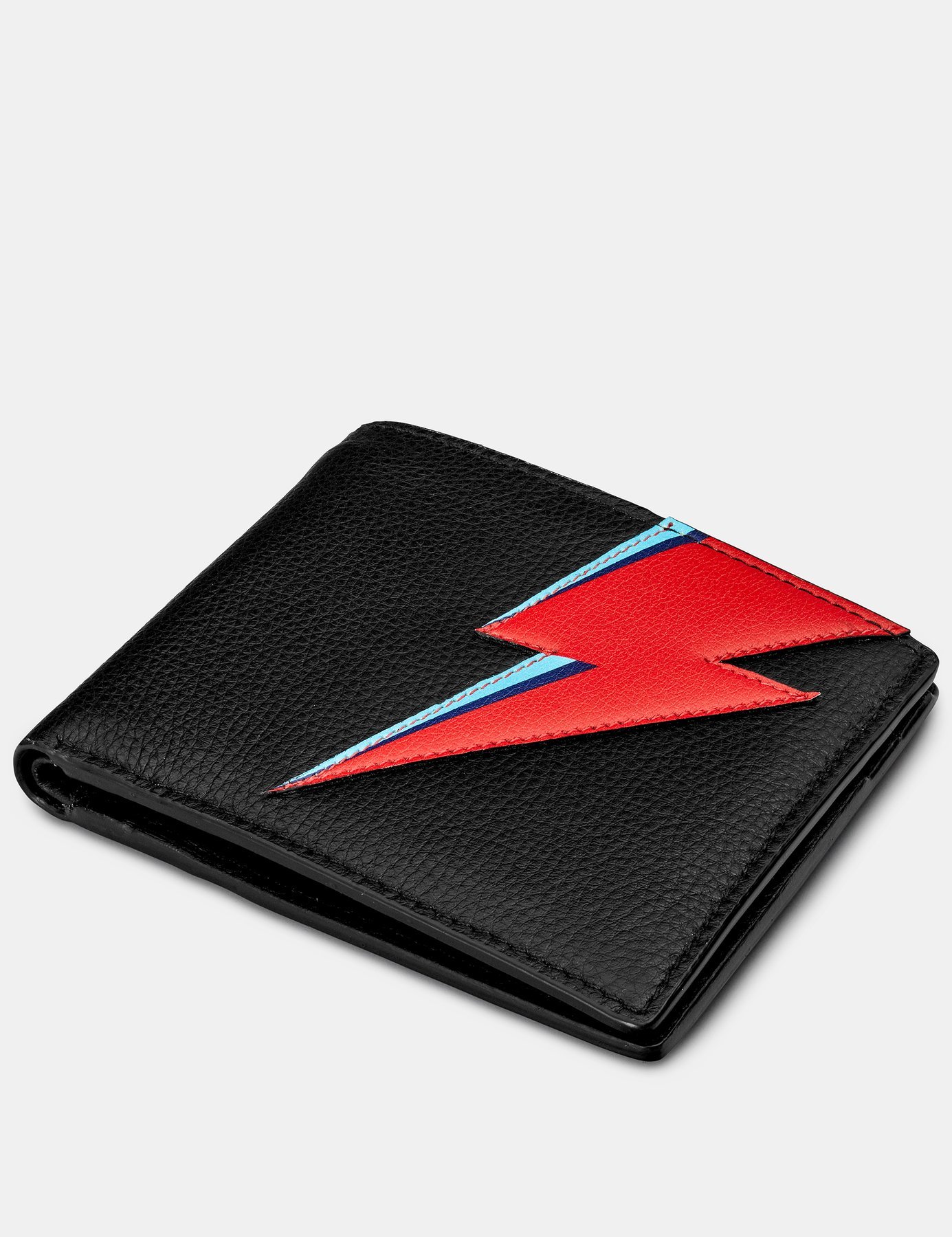 Portafoglio Uomo David Bowie Rocksax In PU Nero - Design Britannico Con 6 Scomparti Per Carte, Tascone Per Banconote E Zip Per Monetine. Resistente, Compatto E Ufficiale.