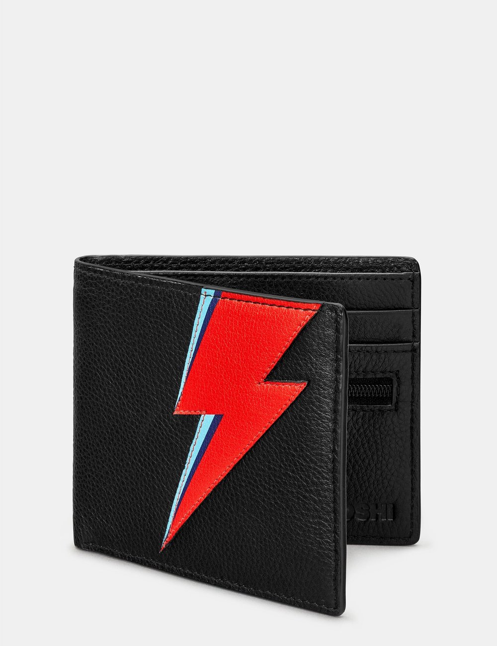 Lightning Bolt black leather Wallet | BowieGallery