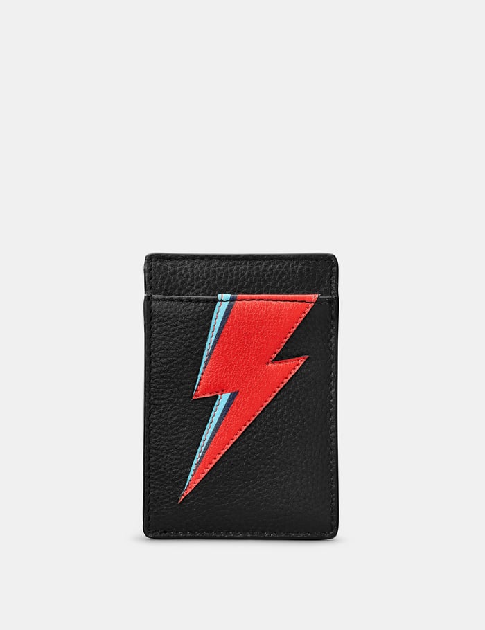 Lightning Bolt black leather Wallet | BowieGallery