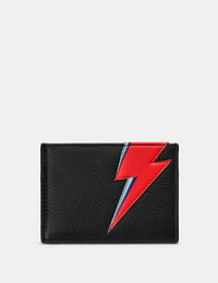 Image 1 of Lightning Bolt Black Leather Academy Card Holder