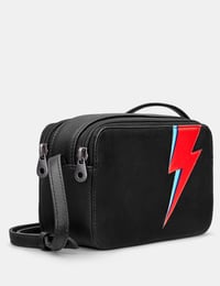 Image 4 of Lightning Bolt Black Leather Porter Cross Body Bag
